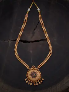 Kushal's Fashion Jewellery Gold-Plated Stones Studded & Beads Beaded Antique Necklace