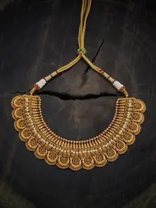Kushal's Fashion Jewellery Gold-Plated Artificial Beads Beaded Antique Necklace