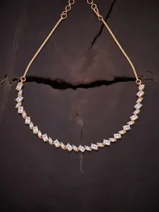 Kushal's Fashion Jewellery Gold-Plated Cubic Zirconia Studded Necklace