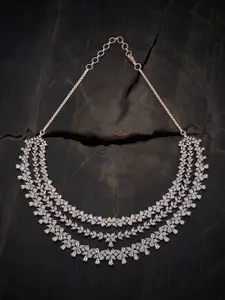 Kushal's Fashion Jewellery Rose Gold-Plated Cubic Zirconia Necklace