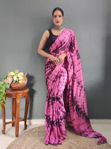 AWRIYA Women Tie and Dye Pure Chiffon Saree With Blouse Piece