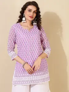 AKIMIA Ethnic Motifs Embroidered Chikankari Kurti