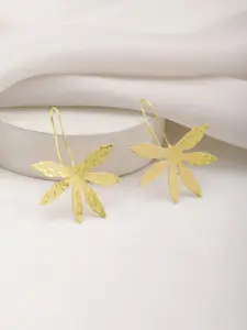 Rubans 18KT Gold Plated Leaf Shaped Drop Earrings