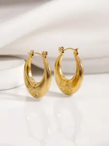 Rubans 18KT Gold Plated Stainless Steel Hoop Earrings
