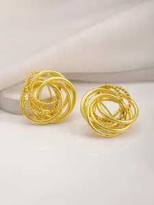 Rubans 22KT Gold Plated Studs Earrings