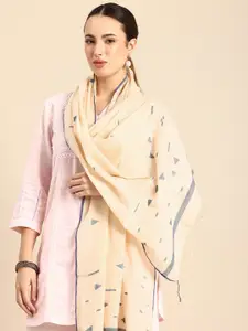 ASVA Women Geometric Woven Jamdani Scarf