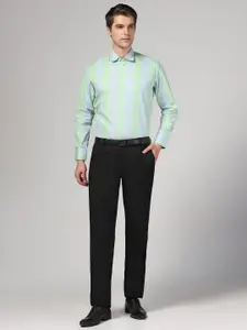 TAHVO Windowpane Checked Spread Collar Formal Shirt With Trousers