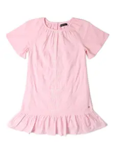 Allen Solly Junior Girls Self Design Cotton Drop-Waist Dress