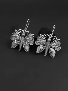 Adwitiya Collection Silver Plated Oxidised Drop Earrings