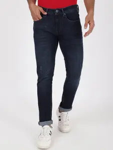JADE BLUE Men Slim Fit Washed Low Distress Light Fade Stretchable Jeans