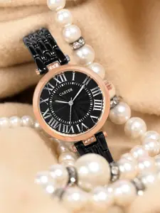 Sandy D Carter Women Patterned Bracelet Style Straps Analogue Watch SDC24-14-BK1