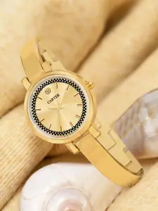 Sandy D Carter Women Embellished Dial & Bracelet Style Straps Analogue Watch SDC24-22-GD