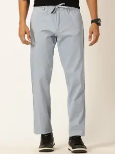 Thomas Scott Men Textured Mid-Rise Smart Chinos Trousers