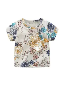 StyleCast Boys Floral Printed Round Neck Pure Cotton Tshirt