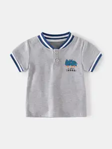 StyleCast Boys Solid Pure Cotton Henley Neck Tshirt