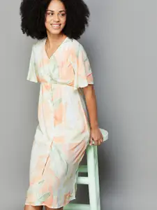 Fame Forever by Lifestyle Abstract Printed V-Neck Midi Dress