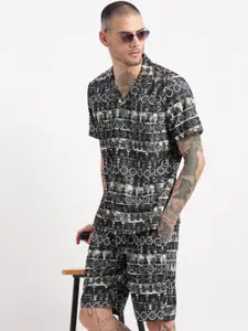 SHOWOFF Abstract Printed Shirt & Shorts Co-Ords Set