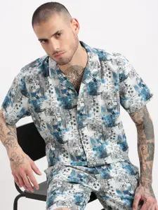 SHOWOFF Printed Shirt & Shorts Co-Ords Set
