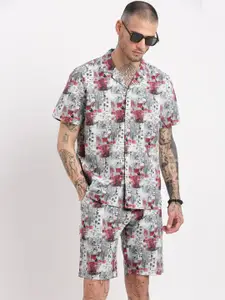 SHOWOFF Printed Shirt & Shorts Co-Ords Set