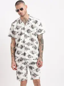 SHOWOFF Printed Shirt & Shorts Co-Ords Set