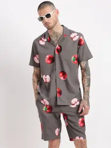 SHOWOFF Printed Shirt & Shorts Co-Ords Set