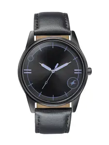 Fastrack Men Grace Leather Analogue Watch 3305NL02-Black