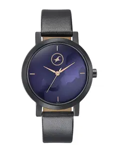 Fastrack Women Grace Patterned Leather Analogue Watch 6222NL03-Blue