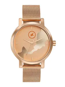 Fastrack Women Grace Patterned Bracelet Style Analogue Watch 6222WM03-Rosegold