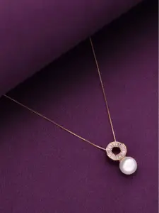 KAI JEWEL 92.5 Sterling Silver Rose Gold-Plated Pendant with Chain