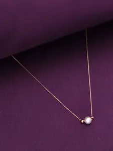 KAI JEWEL 92.5 Sterling Silver Rose Gold-Plated Cubic Zirconia Pendant with Chain