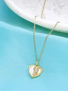 KAI JEWEL 92.5 Sterling Silver Gold-Plated Cubic Zirconia Necklace