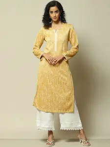 Rangriti Abstract Printed Gotta Patti Straight Kurta