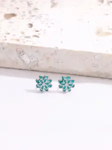 KAI JEWEL 925 Sterling Silver Rhodium-Plated Cubic Zirconia Studded Studs Earrings