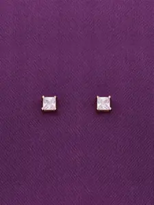 KAI JEWEL 925 Sterling Silver Rhodium-Plated Cubic Zirconia Studded Studs Earrings