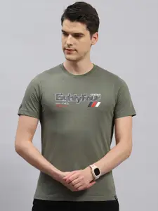 Monte Carlo Typography Printed Short Sleeves Round Neck Cotton Applique T-shirt