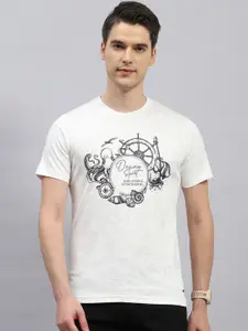 Monte Carlo Typography Printed Short Sleeves Round Neck Cotton T-shirt