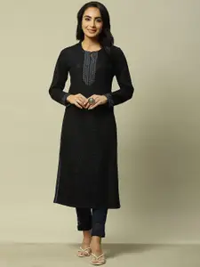 Rangriti Embellished Thread Work Straight Kurta