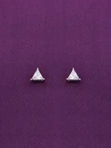 KAI JEWEL 925 Sterling Silver Rhodium-Plated Cubic Zirconia Studded Studs Earrings