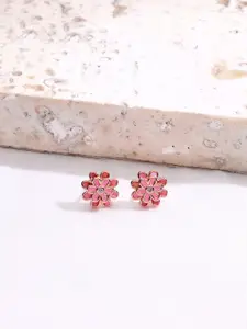 KAI JEWEL 925 Sterling Silver Rhodium-Plated Cubic Zirconia Studded Studs Earrings