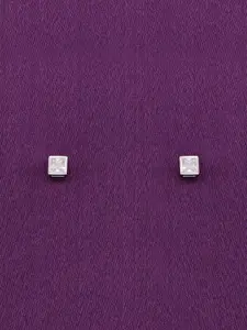 KAI JEWEL Cubic Zirconia Rhodium Plated Sterling Silver Studs Earrings