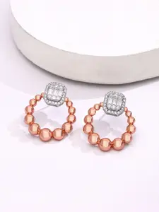 KAI JEWEL 925 Sterling Silver Rhodium-Plated Cubic Zirconia Studded Studs Earrings