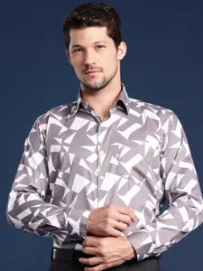 Hancock Standard Slim Fit Opaque Printed Party Shirt