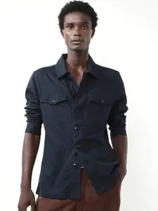 RARE RABBIT Men Gatter Spread Collar Tailored Jacket