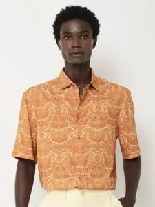 RARE RABBIT Comfort Ethnic Motifs Printed Opaque Cotton Casual Shirt