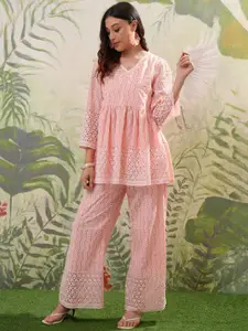 Vishudh Printed Pure Cotton Top And Trouser Co-Ords