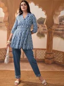 Vishudh Embroidered Pure Cotton Top & Trouser Co-Ords