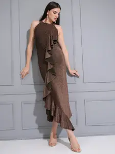 Tokyo Talkies Embellished Ruffled Maxi Dress