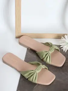 DressBerry Green Open Toe Flats