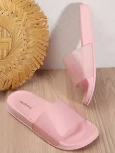 DressBerry Women Pink Embellished Sliders