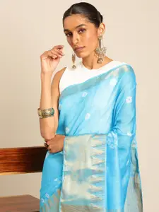 Taavi Tie and Dye Silk Blend Handloom Bandhani Saree